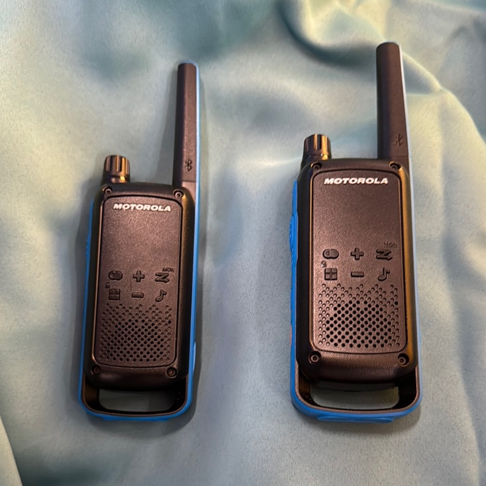 Motorola Black and Blue Two-Way Radios